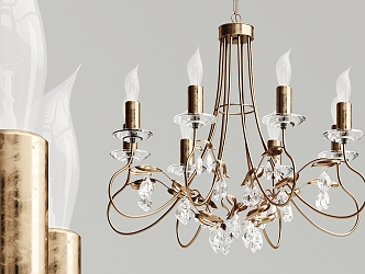 Post-modern chandelier metal crystal chandelier 3d model