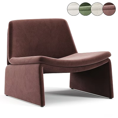 Modern Brown Velvet Upholstered Single Sofa with Stylish Sleek Design 3d model