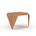 Modern Wooden Stool With Geometric Design Hexagonal Seat And Triangular Legs 3d model