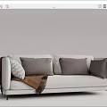 Modern multiplayer sofa IKEA double sofa 3d model