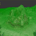 Ancient Stone Ruins Landscape With Sandy Ground And Green Vegetation