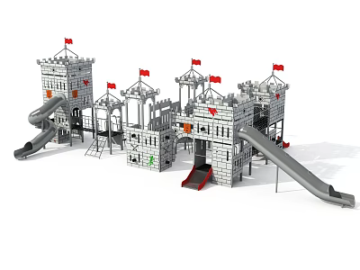 Castle slide amusement equipment 3d model