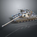 Modern Military Tank with Main Gun Turret Tracks and Detailed Exterior Equipment