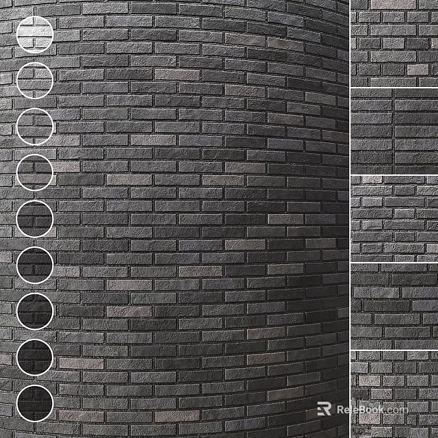 Building Components Featuring Gray Brick Texture And Structured Wall Design Details 3d model 