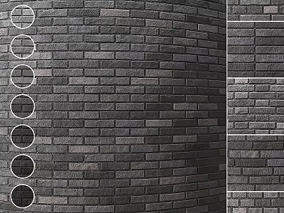Building Components Featuring Gray Brick Texture And Structured Wall Design Details 3d model