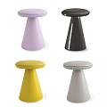 Stylish Side Tables with Round Top and Conical Base in Four Colors 3d model