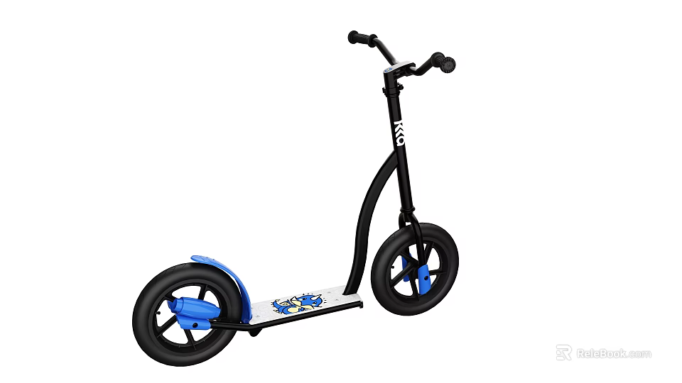 Kids Razor Two Wheel Scooter Blue Design Adjustable Handlebar Safe Durable Outdoor Sports Equipment 3d model 