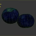 Two Plump Deep Blue Blueberries With Glossy Surface And Fresh Look