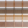 Various Modern Decorative Fence Designs With Grid Slatted Perforated And Striped Patterns 3d model