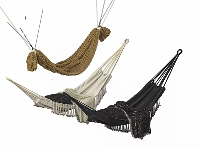 Variety Of Stylish Hammocks With Fringes And Strings 3d model