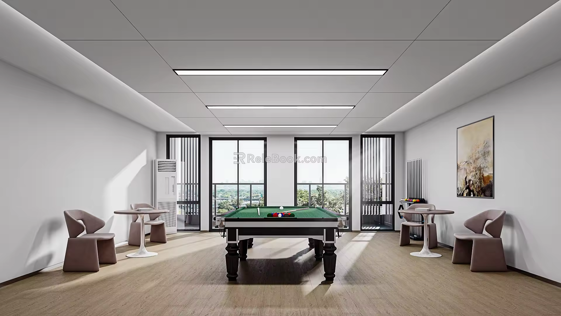 Modern Billiards Room Technology Billiards Room Snooker Table Gym Leisure Table and Chair Club 3d model
