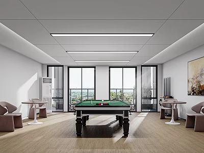 Modern Billiards Room Technology Billiards Room Snooker Table Gym Leisure Table and Chair Club 3d model
