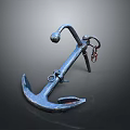 Blue Metal Vintage Anchor Decorative Living Accessory With Rustic Home Design