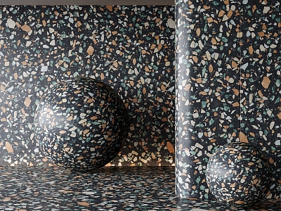 terrazzo stone material floor tile 3d model