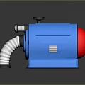 Modern Blue Computer Dust Collector Device With Flexible Hose And Top Adjustment Knob Design