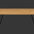 Wooden Square Coffee Table With Black Thin Legs And Wood Grain Surface