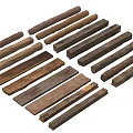 Rustic Wooden Components With Natural Texture And Various Lengths For Projects