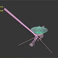 Deep Space Probe With Parabolic Antenna Long Arm Support Structures And Instruments 3d model