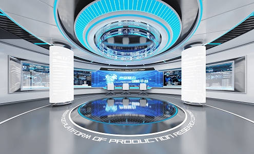 Enterprise Preface Hall Preface Hall Enterprise Exhibition Hall Science and Technology Exhibition Hall Wisdom Large Screen Wisdom Space Wisdom Brain Mobile Sliding Screen 3d model