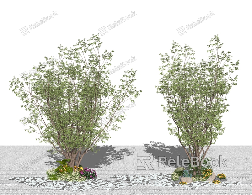 modern tree landscape tree green plant plants flowers and plants model