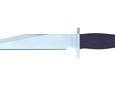 Tactical Military Weapon With Sharp Steel Blade And Black Handle 3d model