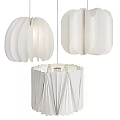 Elegant White Pleated Chandelier Designs Featuring Modern Folded Shapes For Home Decor