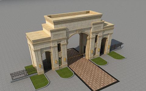 European-style gate 3d model