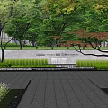 Garden Wall Design With Stone Surface Surrounding Trees Greenery And Pathway 3d model