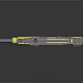 Detailed Yellow And Purple Toy Gun Model With Barrel Grip And Trigger Components