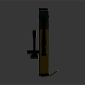 3D Model Of Vertical Yellow And Green Mechanical Device With Control Lever Red Base