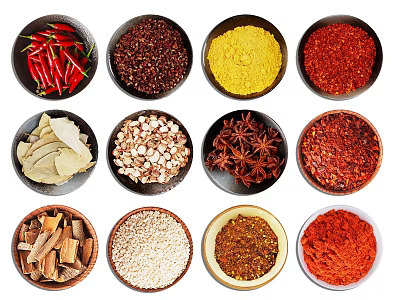 Spice Bottles Containing Various Kitchen Spices And Seasonings For Cooking 3d model