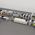 Modern Industrial Equipment Production Line With Automated Machinery And Workers