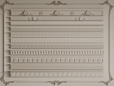 French Line Gypsum Line Gypsum Top Line Ceiling Corner Gypsum Line Combination 3d model