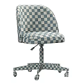 Modern Table and Chair Set Featuring Gray Fabric Gold Base Wheels and Multiple Fabric Options