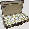 Premium Fashion Apparel Budget In Open Leather Briefcase With Cash