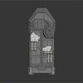 Futuristic Spacecraft Module With Platform Structure Equipment Modules And Docking Port