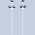 Outdoor Lights with Double Headed Design on Light Poles for Garden Street Lighting