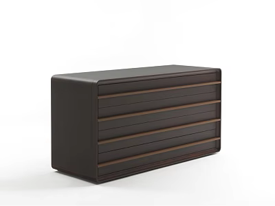 Modern Dark Brown Wooden Chest of Drawers With Five Sleek Storage Drawers 3d model