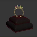 Elegant Gold Ring With Multiple Diamonds As Luxury Jewelry On Black Display Stand
