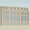 Multi Story Brick Building Exterior Design With Numerous Windows And Modern Structure 3d model