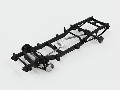 Industrial Equipment Metal Frame Structure With Heavy Duty Wheels And Mechanical Components 3d model