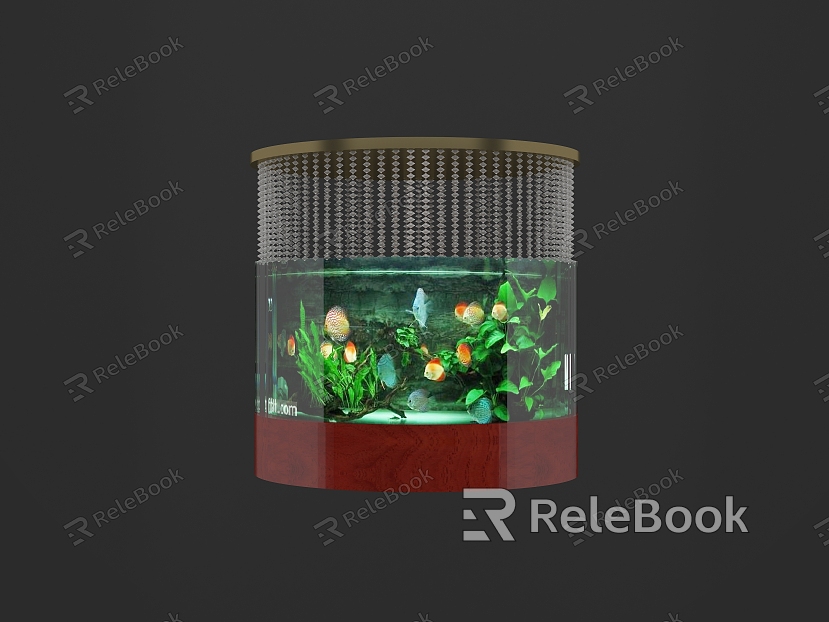 New Chinese Fish Tank Ornamental Fish Tank Chinese Oval Fish Tank Bullet Fish Tank model