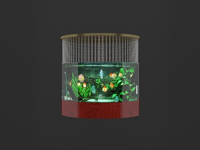 New Chinese Fish Tank Ornamental Fish Tank Chinese Oval Fish Tank Bullet Fish Tank model