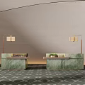 Lobby Reception Desk Reception Desk Water Bar 3d model