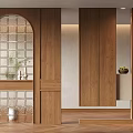 Retro Style Entrance Partition Middle Ancient Style Partition Entrance Wall Glass Partition Changing Shoe Partition 3d model