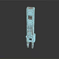 Brown Industrial Equipment With Vertical Layered Grid Design And Stand Base