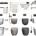 Toilet Various Designs Including Bathroom Accessories Towel Racks Paper Holders and Brushes