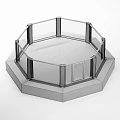 NINESTARS Octagon Fighting Cage With Black Frame Yellow Posts And White Mat Structure