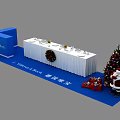 Christmas Themed Coffee Break Area With Villeroy Boch White Table Christmas Tree And Santa Claus