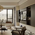 Modern Living Room Interior With Grey Sofa Coffee Table Chandelier And Window Blinds